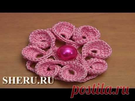 Цветок с лепестками в виде сердечек Урок 118. sheru.ru
