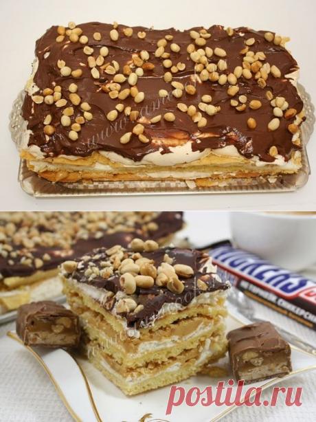 Торт «Воздушный сникерс», рецепт с фото.