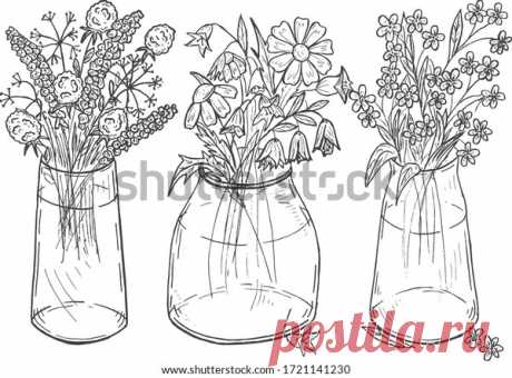 Vector Illustration Floral Composition Set Spring Stock Vector (royalty 7A8