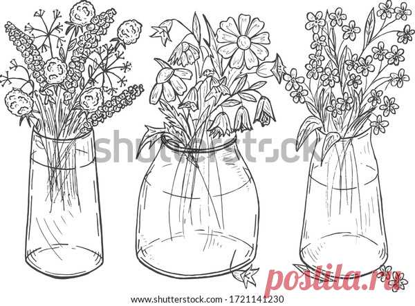 Vector Illustration Floral Composition Set Spring Stock Vector (royalty 7A8