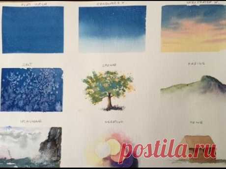 9 важных техник в акварели/. 9 very important   techniques in watercolor.