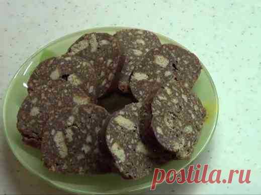 Шоколадная колбаса из печенья калорийность