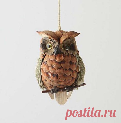 Совушки из шишек