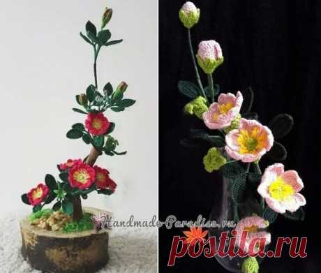 ​Цветы шиповника крючком — Сделай сам, идеи для творчества - DIY Ideas