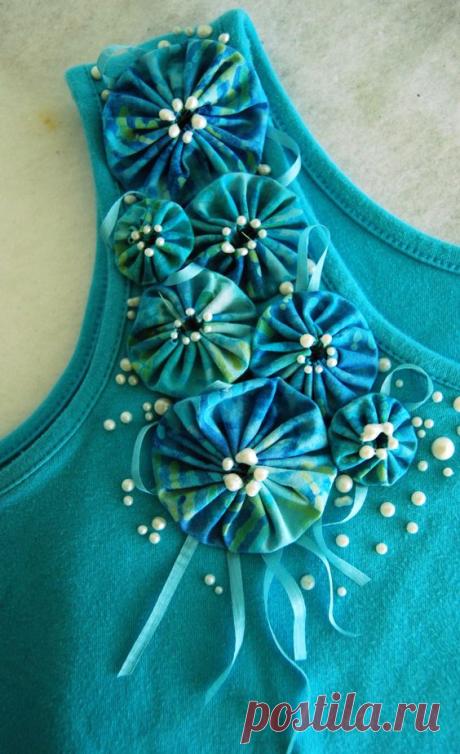Yo-Yo & Pearl decorated Tee Tutorial ~:
