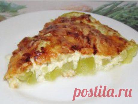 Кабачки, запечённые с сыром и омлетом