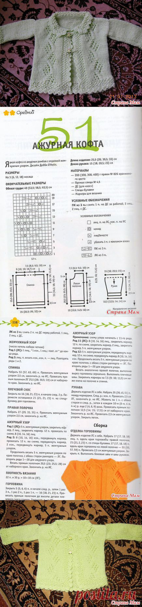 Ажурная кофточка для малышки..