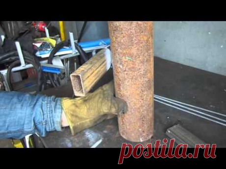Как приварить трубопрофиль к круглой трубе. - YouTube