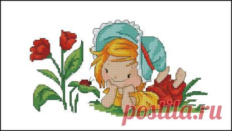 Summer rest. Cross Stitch Pattern PDF Instant Download. Embroidery girl, Embroidery baby, Embriedery child Please note this is a PDF pattern only. No fabric, floss, or other materials are included in the listing. Embroidery girl, Embroidery baby, Embriedery child  Due to the nature of this product, no refunds can be made.  Counted Cross Stitch Pattern PDF Embroidery Scheme.  Design details:  Size: 107w x 58h stitches Colors: 19 DMC palette Skill level: Intermediate Expecte...