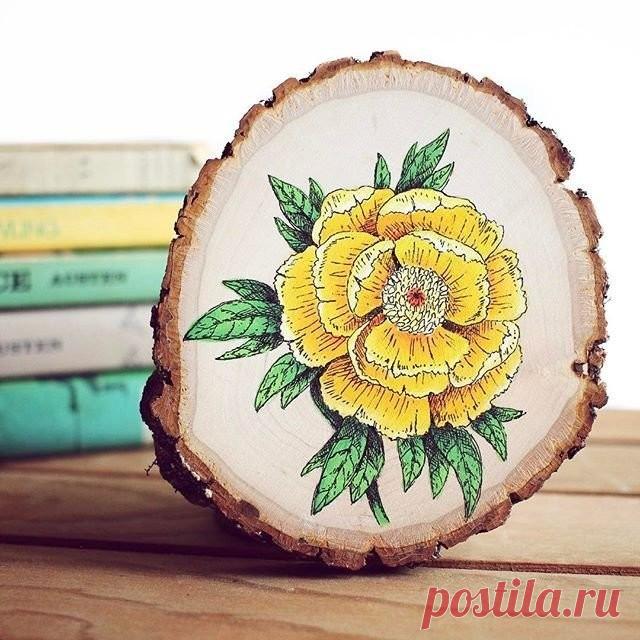 Роспись спила дерева - целое искусство