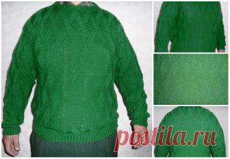 Вязание мужского свитера несложным узором (+ВИДЕО) - Затейка.com.ua - рецепты вкусных десертов, уроки вязания схемы, народное прикладное творчество   Если Вы только начинаете вязать и еще не освоили очень сложных кос и переплетений, предлагаю Вашему вниманию легкий в вязке свитер несложным узором, состоящим из лицевых и изнаночных петель. Свитер, размер 54/56 Вам потребуется: 400 г зеленой пряжи (номер 118) «Ализе Ланаголд 800» или какой-нибудь другой пряжи на Ваш вкус (50...