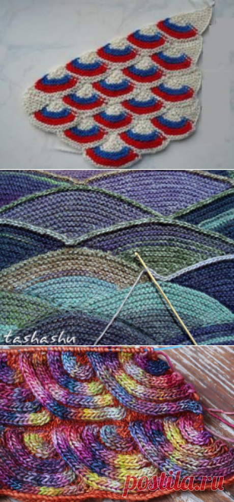 Мастер-класс узора спицами *Чешуя дракона* в технике пэчворк - Modnoe Vyazanie ru.com