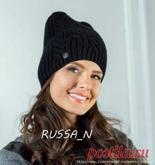 Шапочка спицами (узор).