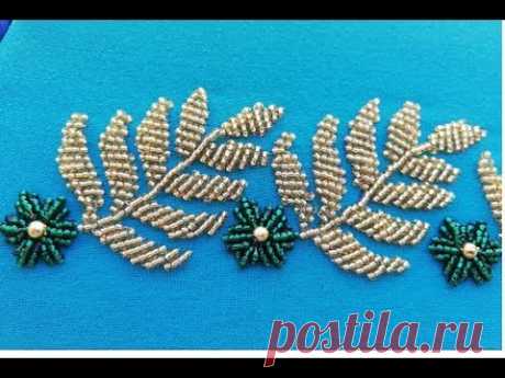 hand embroidery; hand embroidery designe with beads.