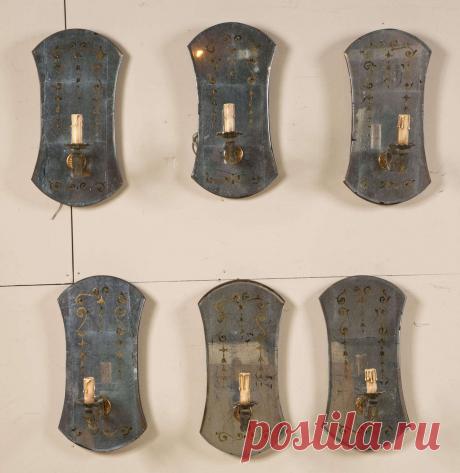 Набор из 4 зеркальных бра Eglomise Verre Manner Maison Jansen в 1-м доме