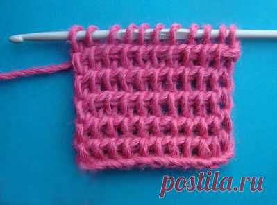 Петля за перемычку на изнанке, тунисское вязание,BAR STITCH