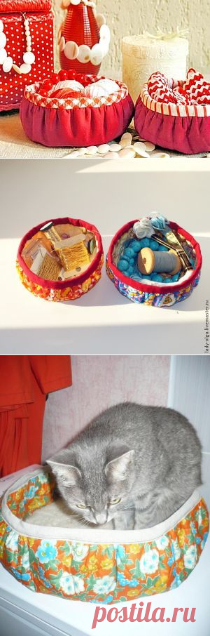 Шьем круглые корзиночки — быстро, легко, удобно -