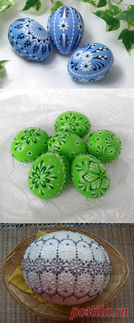 Восковые рисунки на пасхальных яйцах - Домашний hand-made
