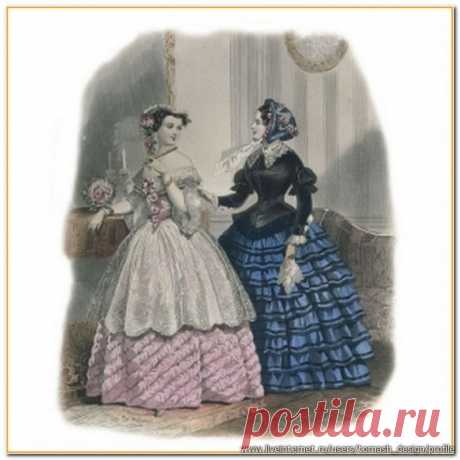 Из французских журналов мод  Le Moniteur de la Mode de 1850 -1880.