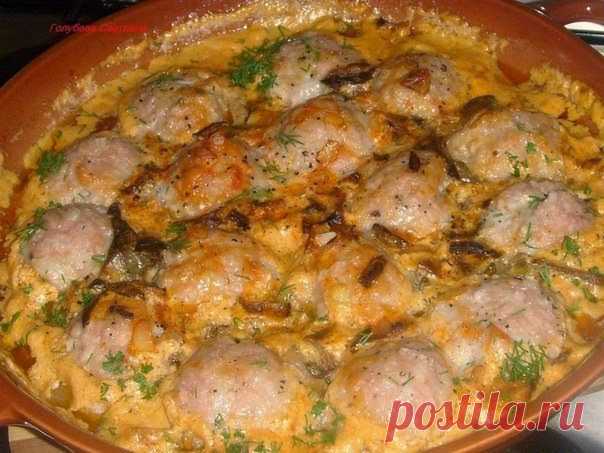 Шустрый повар.: Мясные тефтельки в томатно-грибном соусе!