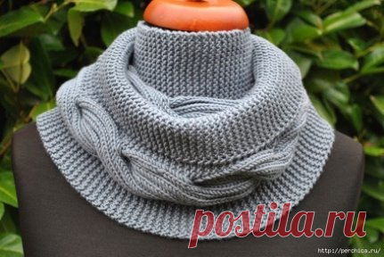 КАК СВЯЗАТЬ ШИКАРНЫЙ СНУД
Пряжа: 5 моточков Lang Yarns Merino+ Superwash 100% мерино, 90 м/50 г. Спицы 5,0.
Набрать на бросовую нить 54 п. (т.е. открытый набор) . 
1-й р.: провязать 10 п. платочной вязкой (= вязать только лиц.петлями), *2 лиц.п., 2 изн.п.**, повторить *...** 6 раз, 20 п. платочной вязкой ( прим.: кром.п. уже включены в узор, провязывать в каждом ряду лицевыми). 
2-й р.: 20 п. платочной вязкой, *2 лиц.п., 2 изн.п.**, повторять *...** 6 раз, 10 п. платочной вязкой. 
Повторить 1