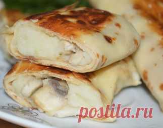 Блины с картошкой и грибами: рецепт приготовления