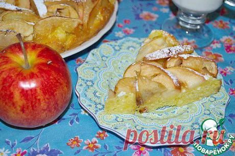 Яблочный пирог на творожном тесте - кулинарный рецепт