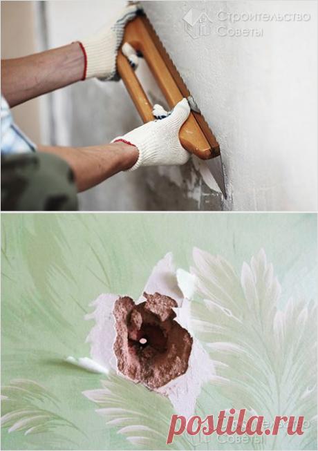 Как заделать дыру в стене - заделка дыр