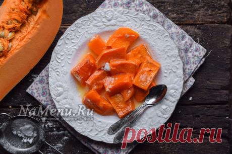 Как приготовить тыкву в духовке кусочками с сахаром, пошагово с фото