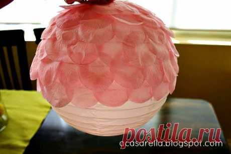 DIY  фонарь с лепестками