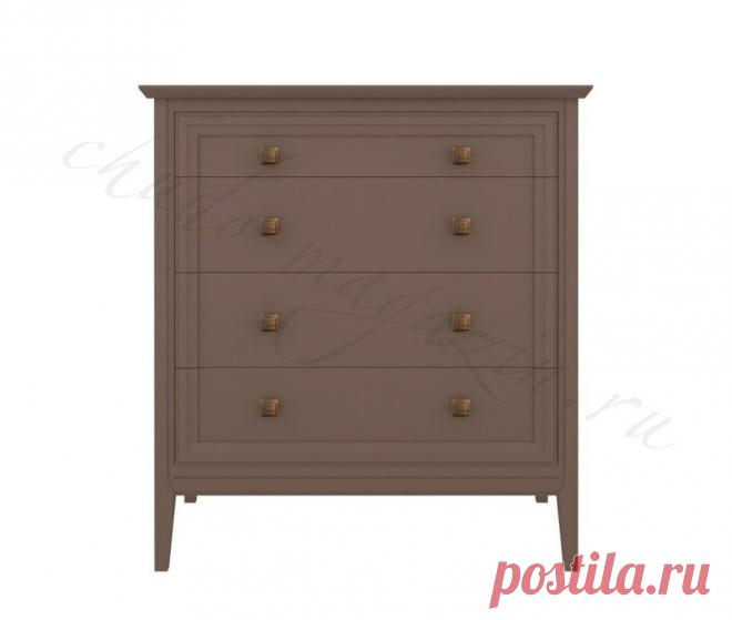 Комод коричневый из массива бука 4 ящика классика в спальню (Тесоро) купить по цене 75 180 руб. в Москве — интернет магазин chudo-magazin.ru