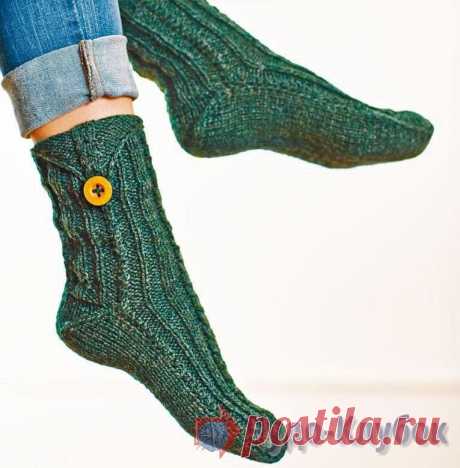 носки на 2 спицах подробное описание
