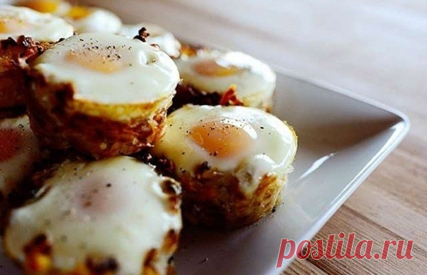 Как приготовить картофельные корзинки с яичницей-глазуньей - рецепт, ингредиенты и фотографии