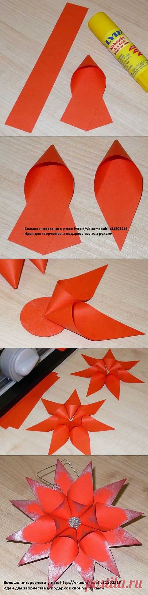 Красивая снежинка из бумаги на Новый год.