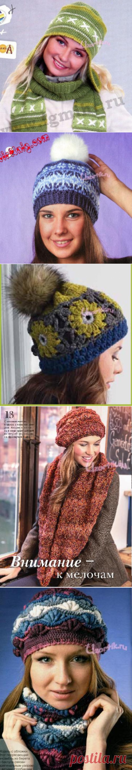 Вязание бесплатные схемы - береты, шапки, шляпы | Узорчик.ру