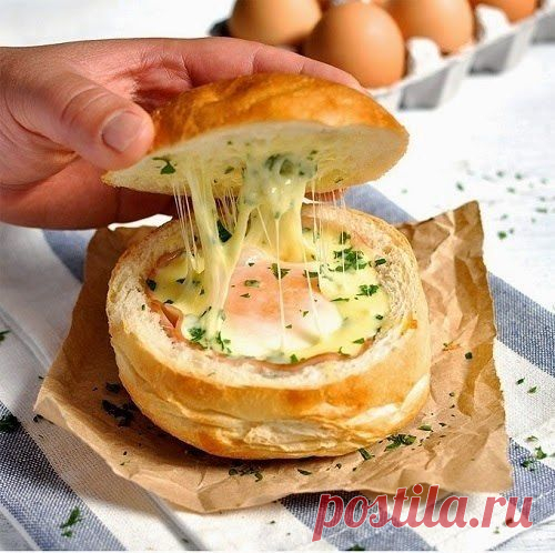 Горячие булочки "Доброе утро!"  с яйцом, сыром и ветчиной | Четыре вкуса