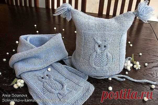 Шапочка и шарфик с совами