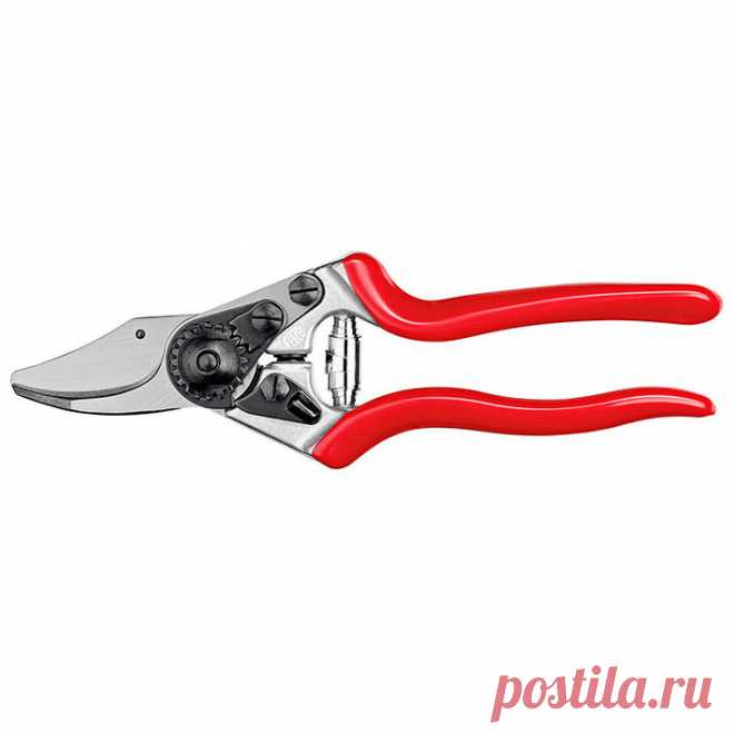 У садового секатора Stihl Felco F 6 внутреннее углубление для перекусывания проволоки, замок, закрываемый одной рукой, канавка для стекания древесного сока. Диаметр веток до 20 мм. Предназначен для виноградарства, плодоводства, садоводства, ухода за садом и парком.