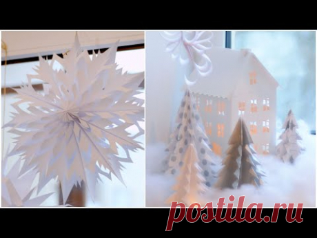 DIY новогодний декор из бумаги / Идеи быстрого декора на Новый год