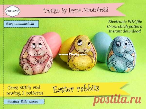 Nani Studio 62 - Пасхальные кролики от Наниашвили Ирина-Вышивка крестиком Связь / Скачать (Не могу опубликовать только новую ветку, ответ) -Узоры для вышивки крестиком Сканированные-PinDIY