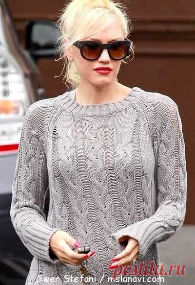 Модная вязаная туника на Гвен Стефани |  с Lana Vi