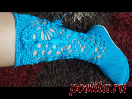BOTA MODELO LUNA TEJIDO EN CROCHET