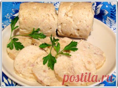 Домашняя куриная колбаса в обычных кружках