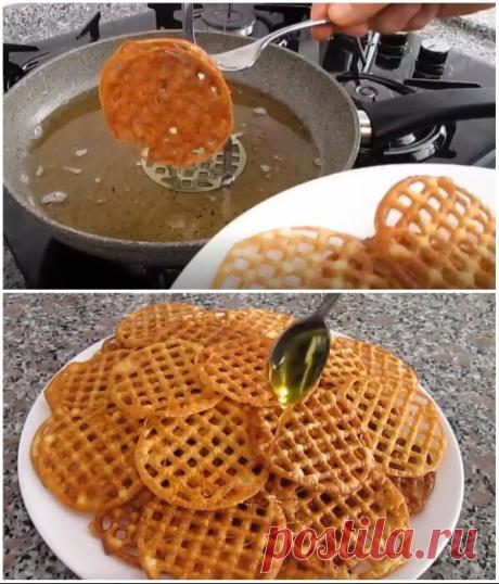 Хрустящие вафли - хворост картофельной толкушкой - легко и просто | СТРЯПУХА | Яндекс Дзен