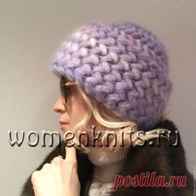 Шапка объёмным узором крючком