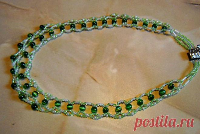 "Кошачий глаз" (бисер+кошачий глаз)