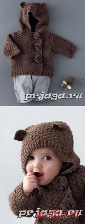 Детское пальто спицами «Мышонок»