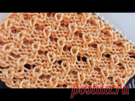 Вяжем ажурно-рельефный узор спицами с капелькми 😉 knitting pattern.