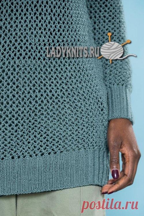 Вязаный спицами женский джемпер "Сюзанна"