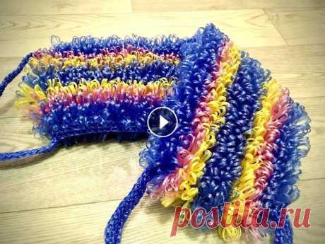Пышная двойная мочалка крючком/Lush double crochet washcloth В этом видео вяжем большую двойную мочалку из ярких ниток вытянутыми петлями. Можно было, конечно, связать и поменьше, но у меня получилась большая то...